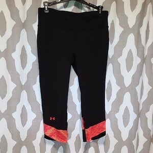 Under Armour Black Leggings with Red Trim